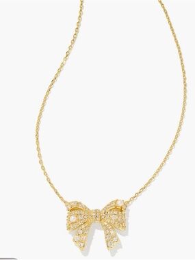 Kendra Scott Krista Bow Short Pendant Necklace 14k NEW!